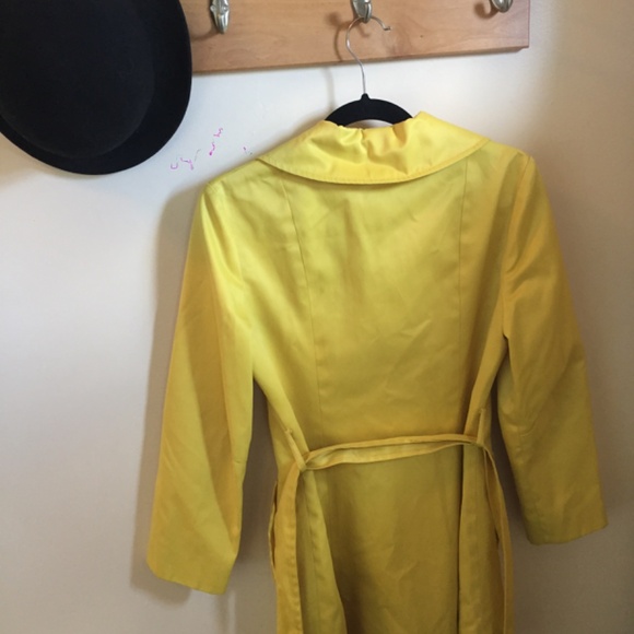 Lemon Yellow Vintage mid-length coat (1960s) - brand Irving Posluns - Picture 3 of 7